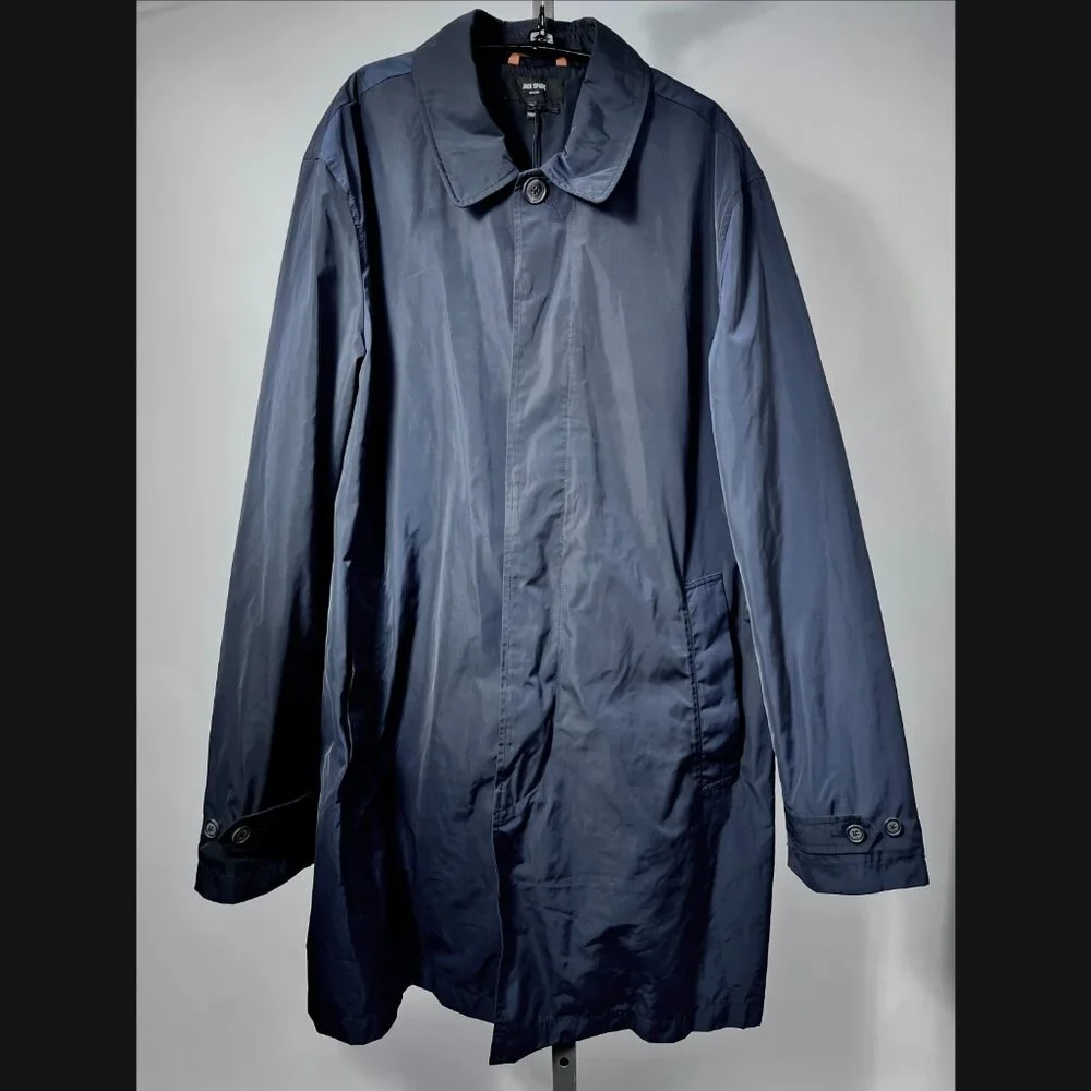 NWT JACK SPADE New York Navy Blue Packable Trench Coat‎ XL